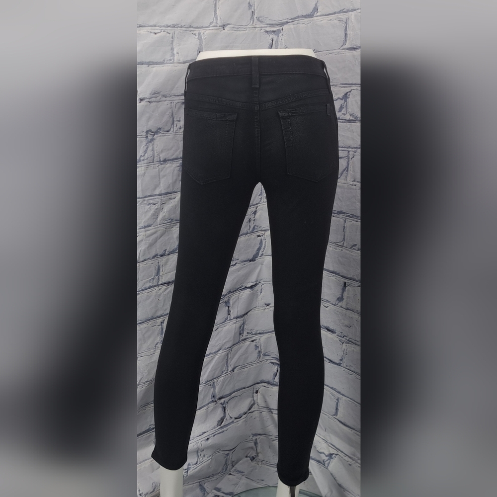 Joe's Jeans Women's Skinny Ankle Jeans Jet Black Light Wax Coated Denim Size 26 - Picture 6 of 13